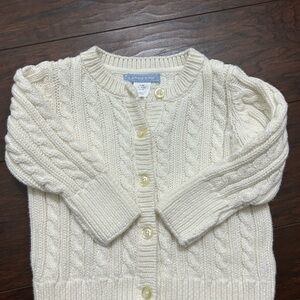 Lands' End baby Cream Cable Knit Sweater